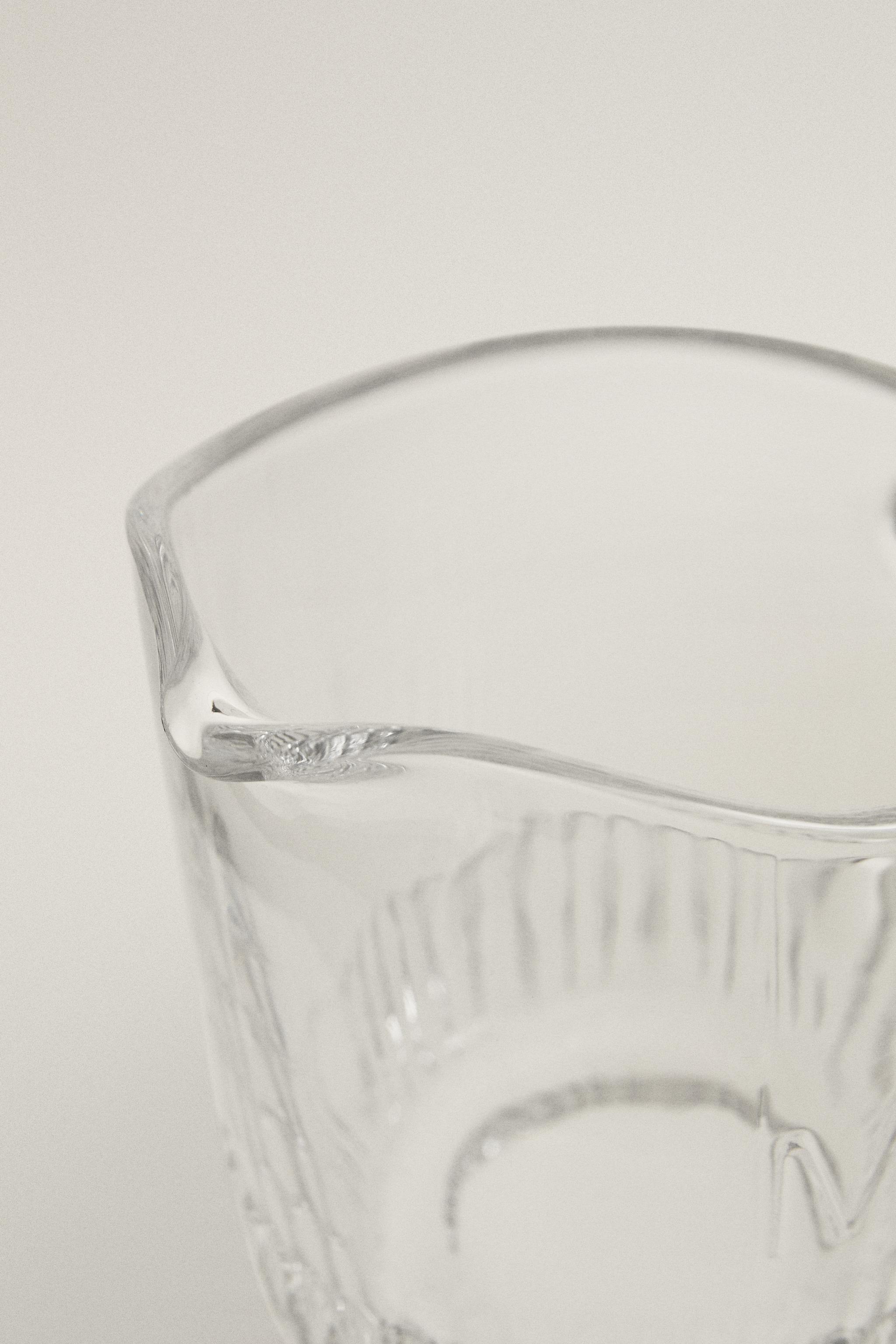 GLASS MILK PITCHER WITH STRIPED BASE
